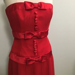 Red silk cocktail dress for any special occasion.